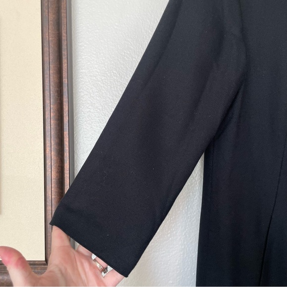 Theory Rikala Wool Blend Black Sheath Mini Dress Size 12 - Picture 5 of 11